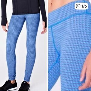 IVIVVA by LULULEMON girls blue DIGI WEAVE rhythmic leggings